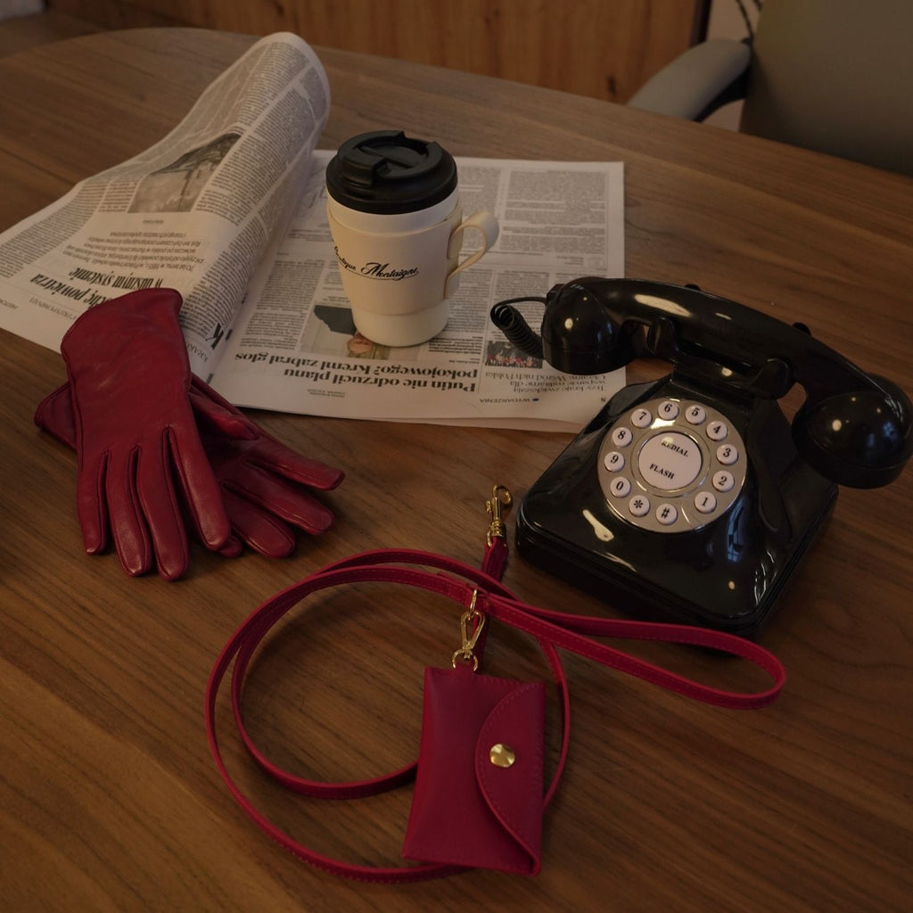 Mila & Coco - Burgundy Leather Poop Bag Holder