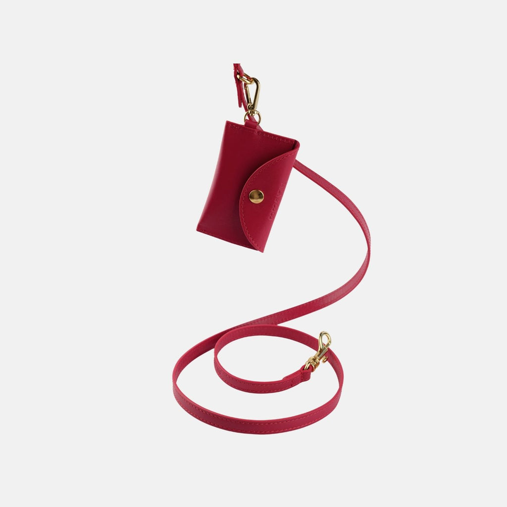 Mila & Coco - Burgundy Leather Poop Bag Holder