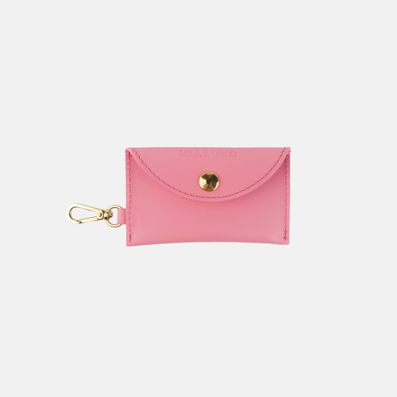 Mila & Coco - Pink Leather Poop Bag Holder