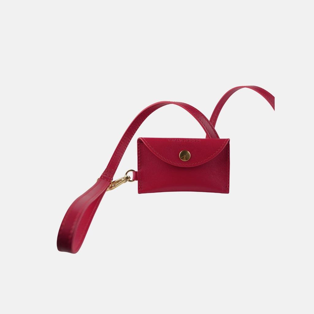 Mila & Coco - Burgundy Leather Poop Bag Holder