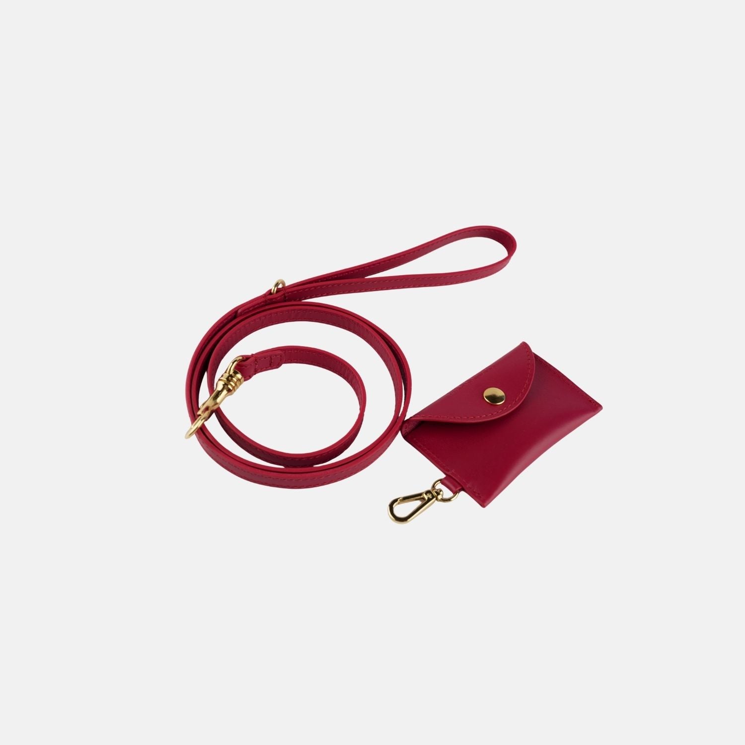 Mila & Coco - Burgundy Leather Poop Bag Holder