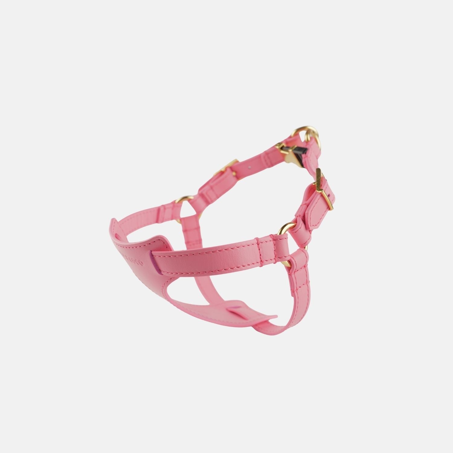 Italian Leather Harness - Pink & Gold