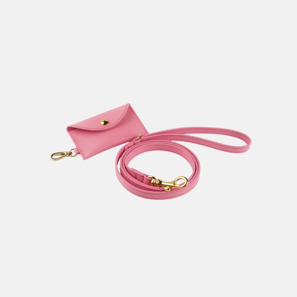 Mila & Coco - Pink Leather Poop Bag Holder