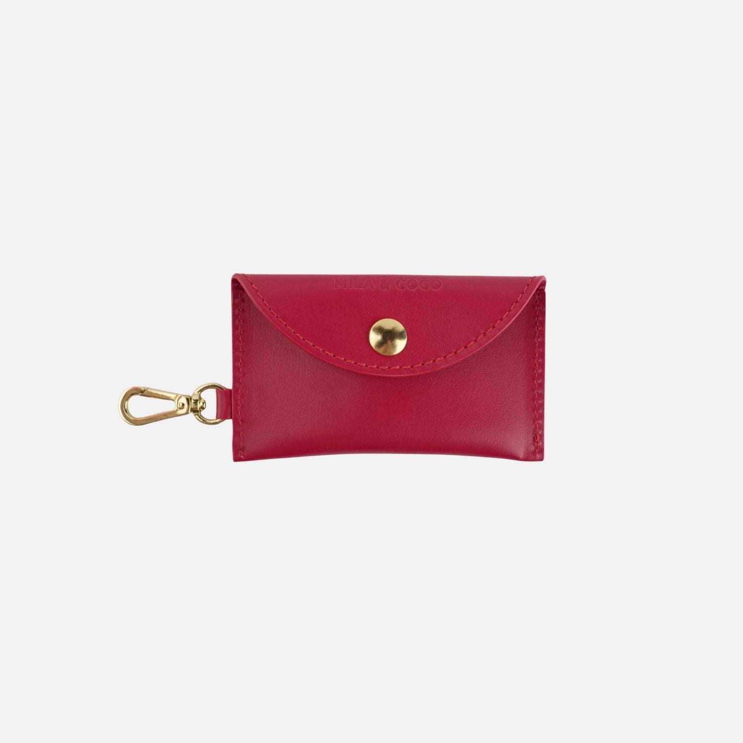 Mila & Coco - Burgundy Leather Poop Bag Holder
